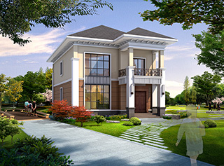 农村小型欧式二层小别墅设计图 造价20万